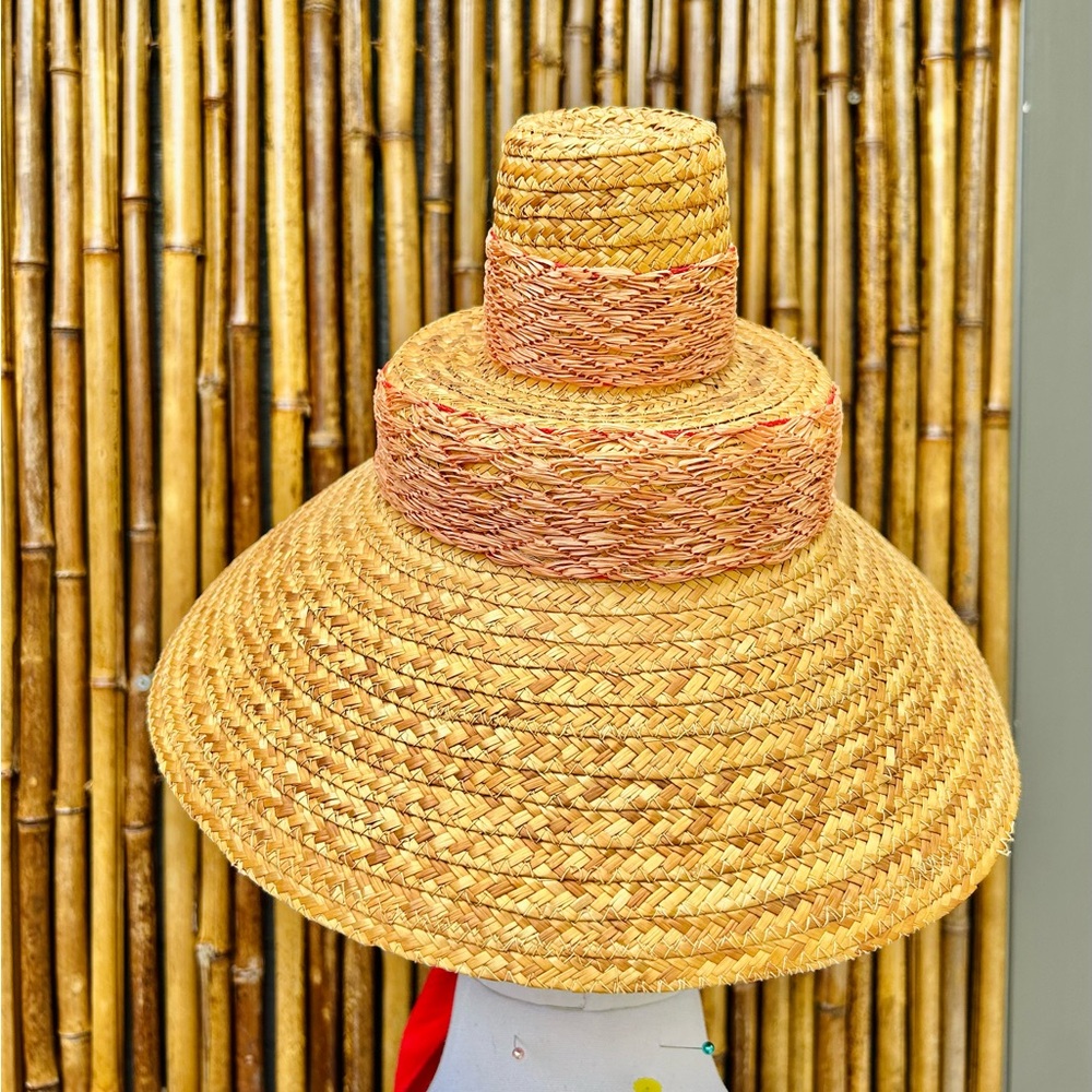 1960s Tiki Straw Hat Vintage pinup Polynesian vacation hat - Picture 7 of 9